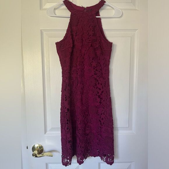 Lulus Women's Love Poem Lace Halter Mini Cocktail Dress- Size Small - Picture 1 of 7